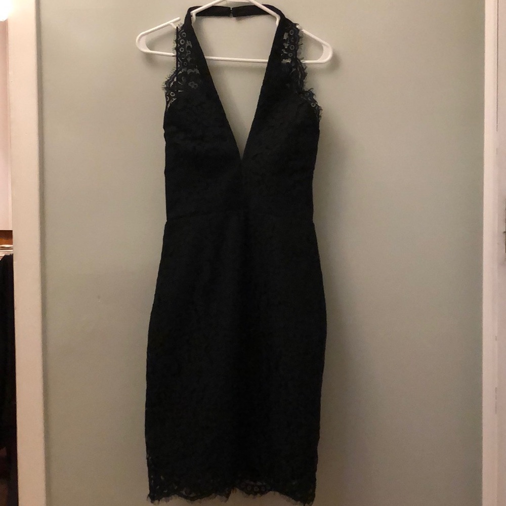 Keepsake lacey black halter dress